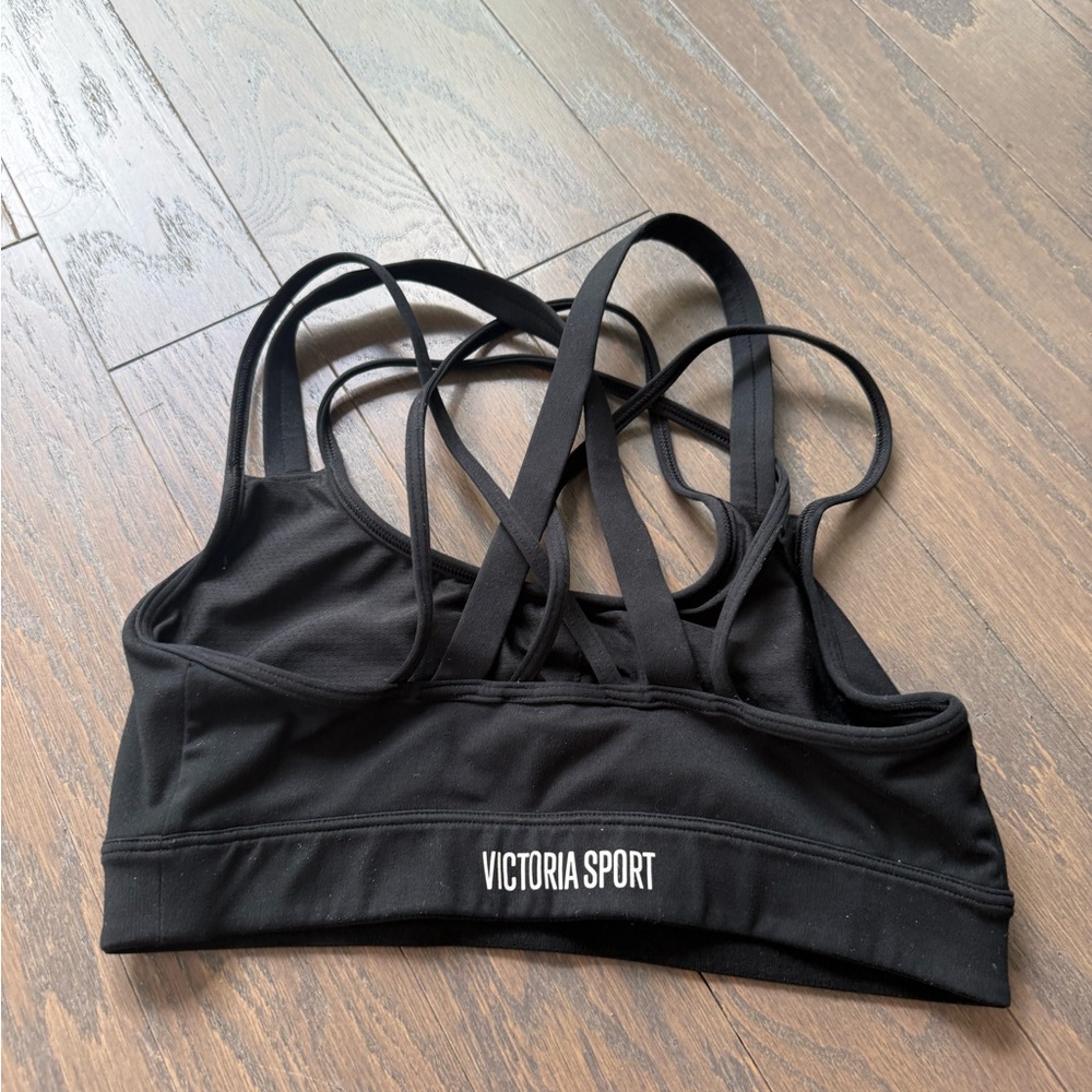 Victoria Secret Black Sports Bra Size Small strappy back workout summer